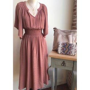 Mauve leopard textured dress